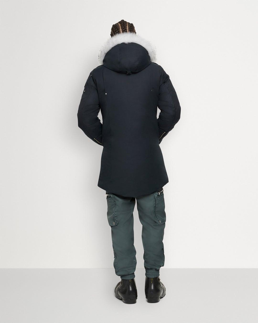 Moose knuckles Stirling Navy Parka with Natural Shearling Product Image