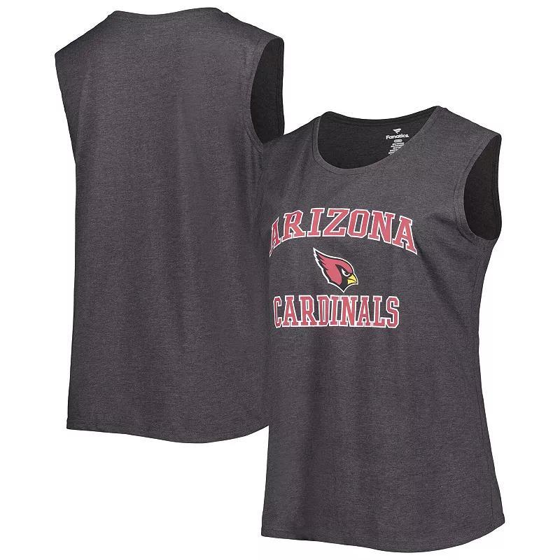 Women's Fanatics Branded Heather Charcoal Arizona Cardinals Plus Size Tank Top, Size: 1XL Product Image
