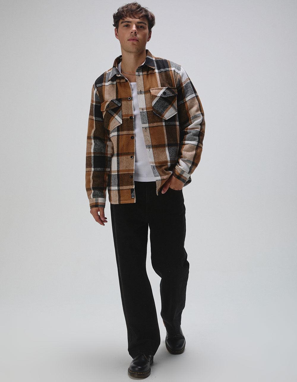 RSQ Mens Plaid Sherpa Jacket - BLK/WHT Product Image