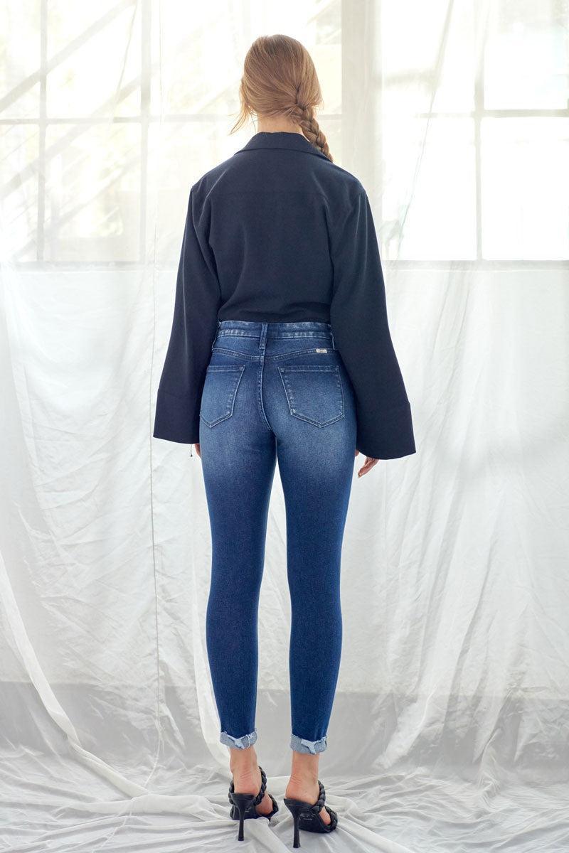 High Rise Button Fly Ankle Skinny Product Image