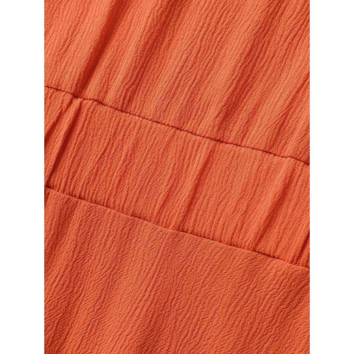 Plus Size Rayon V Neck Contrast Webbing Tank Top Women Brightorange Resort Gathered V-neck Vacation Tank Tops Camis BloomChic 30/6X Product Image