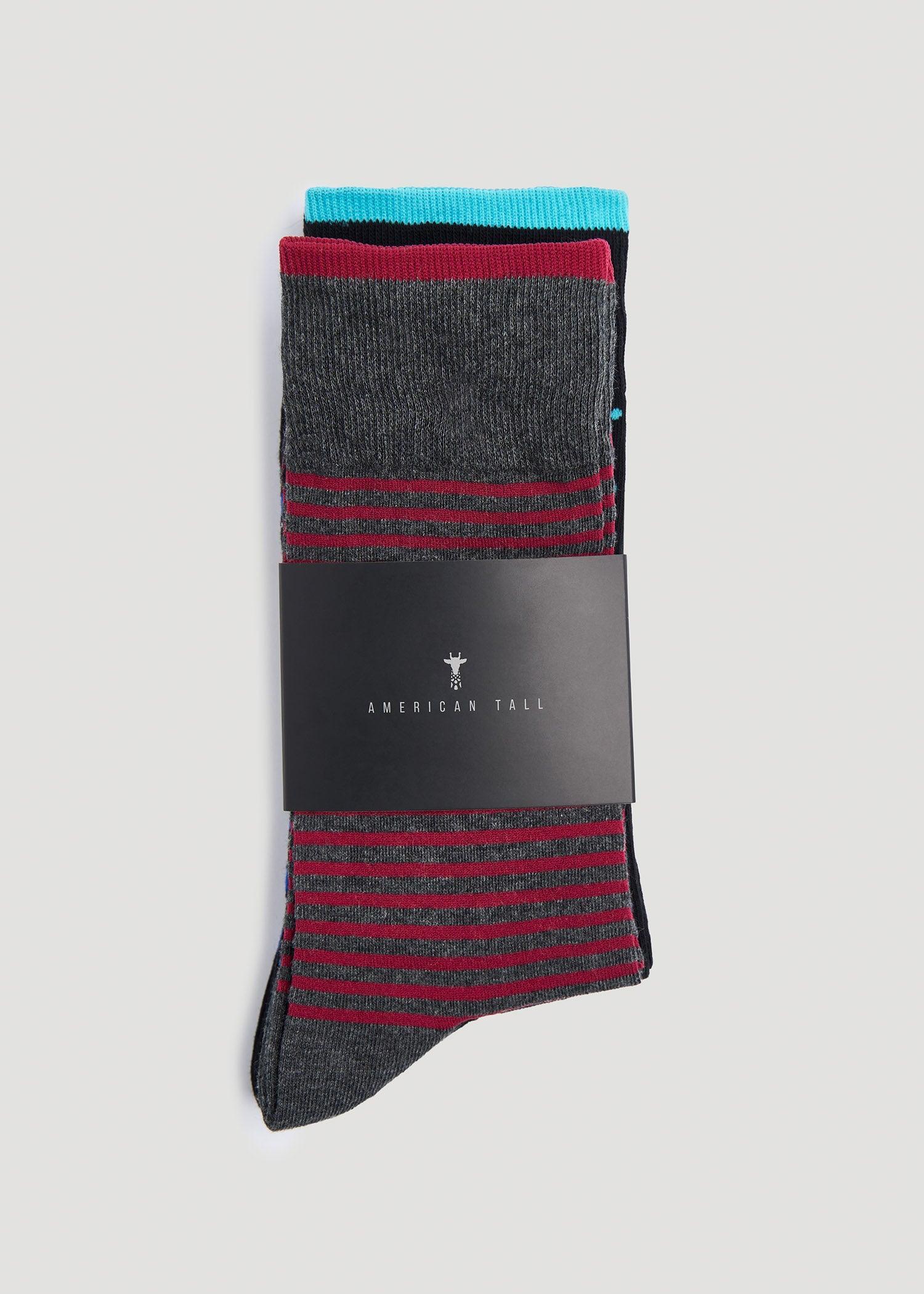 Dress Socks Size 14 to 17 (3-Pack) for Tall Men in Pack B Product Image