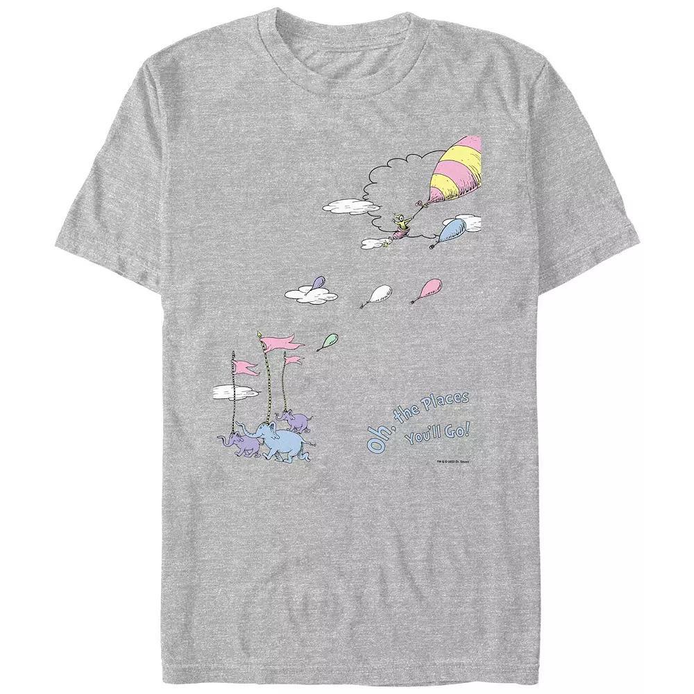 Big & Tall Dr. Seuss Oh The Places You'll Go Graphic Tee, Men's, Size: 3XL Tall, Athletic Grey Product Image