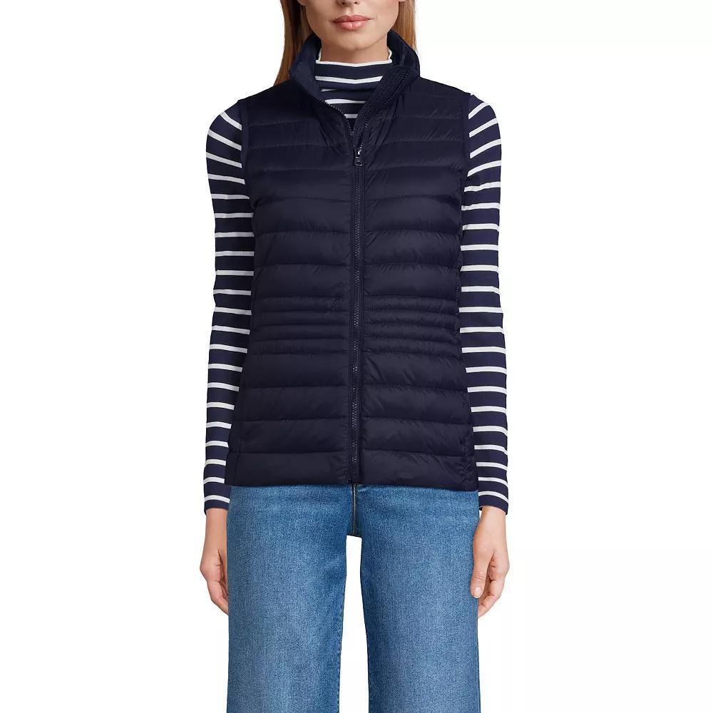 Women's Lands' End Wanderweight Packable Down Vest, Size: Small, Deep  Blue Product Image