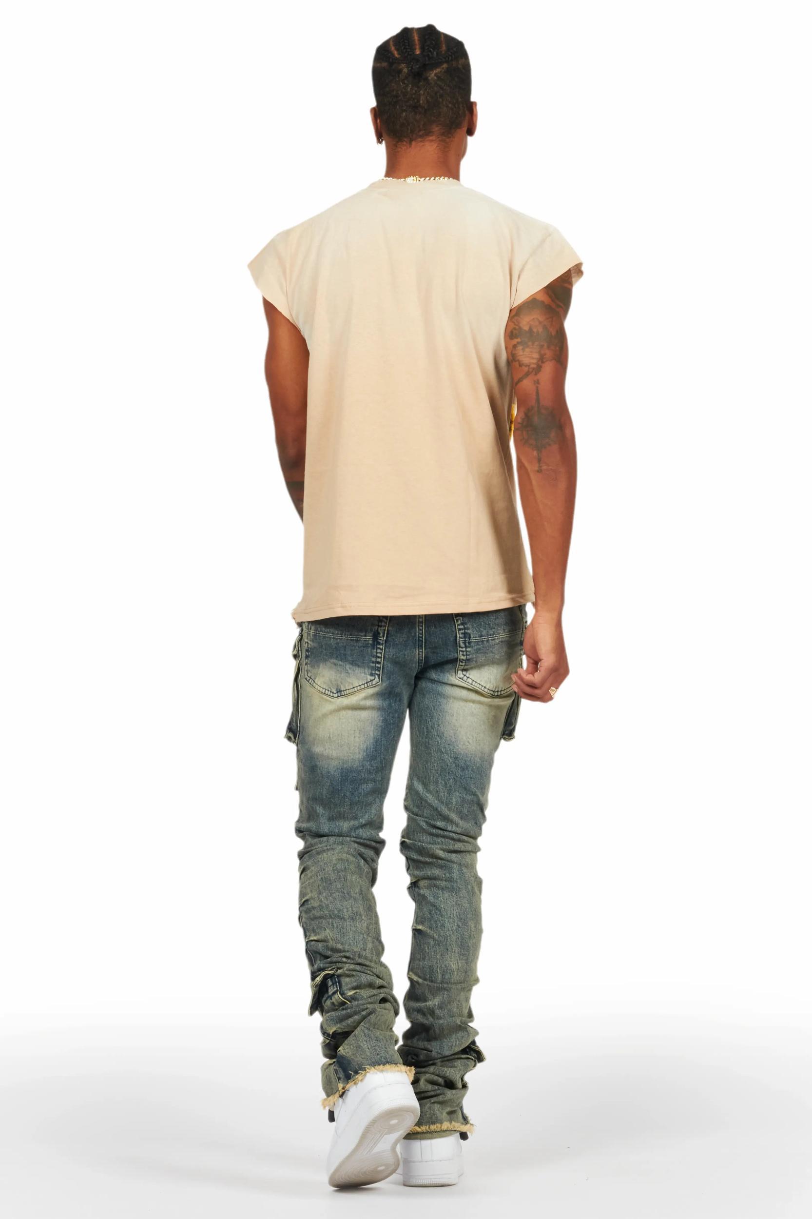 Gentry Tint Blue Stacked Flare Jean Male Product Image