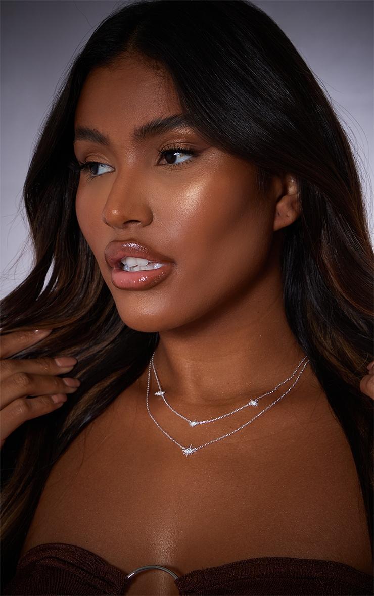 Real Silver Plated Star Diamante Necklace Product Image