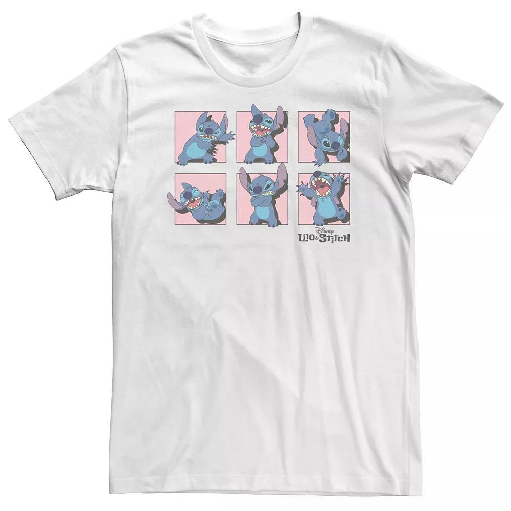 Big & Tall Disney Lilo & Stitch Poses Of Stitch Panels Tee, Men's, Size: 3XL, White Product Image