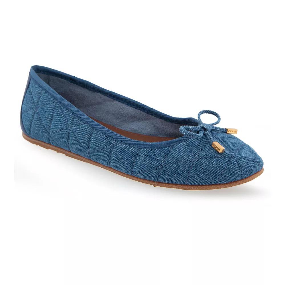 Aerosoles Pia Womens Quilted Ballet Flats Med Blue Quilted Blue Product Image