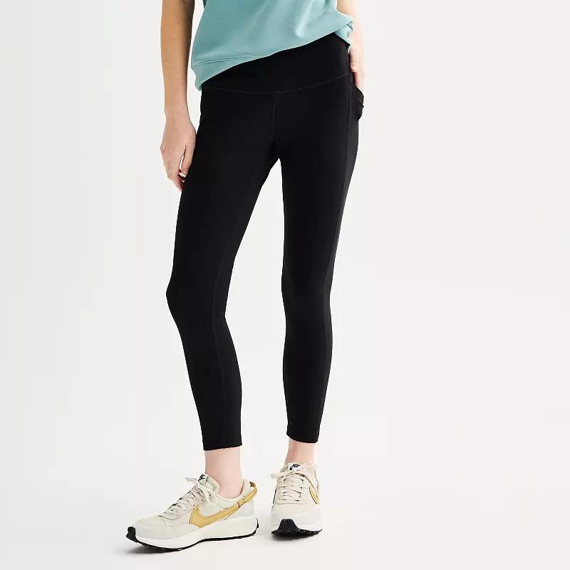 Women's FLX High-Rise Affirmation 7/8 Pocket Leggings, Size: Small, Mineral Black Product Image