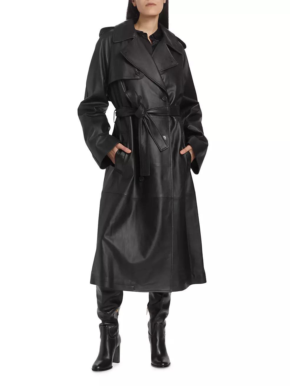 Leather Trench Coat Product Image
