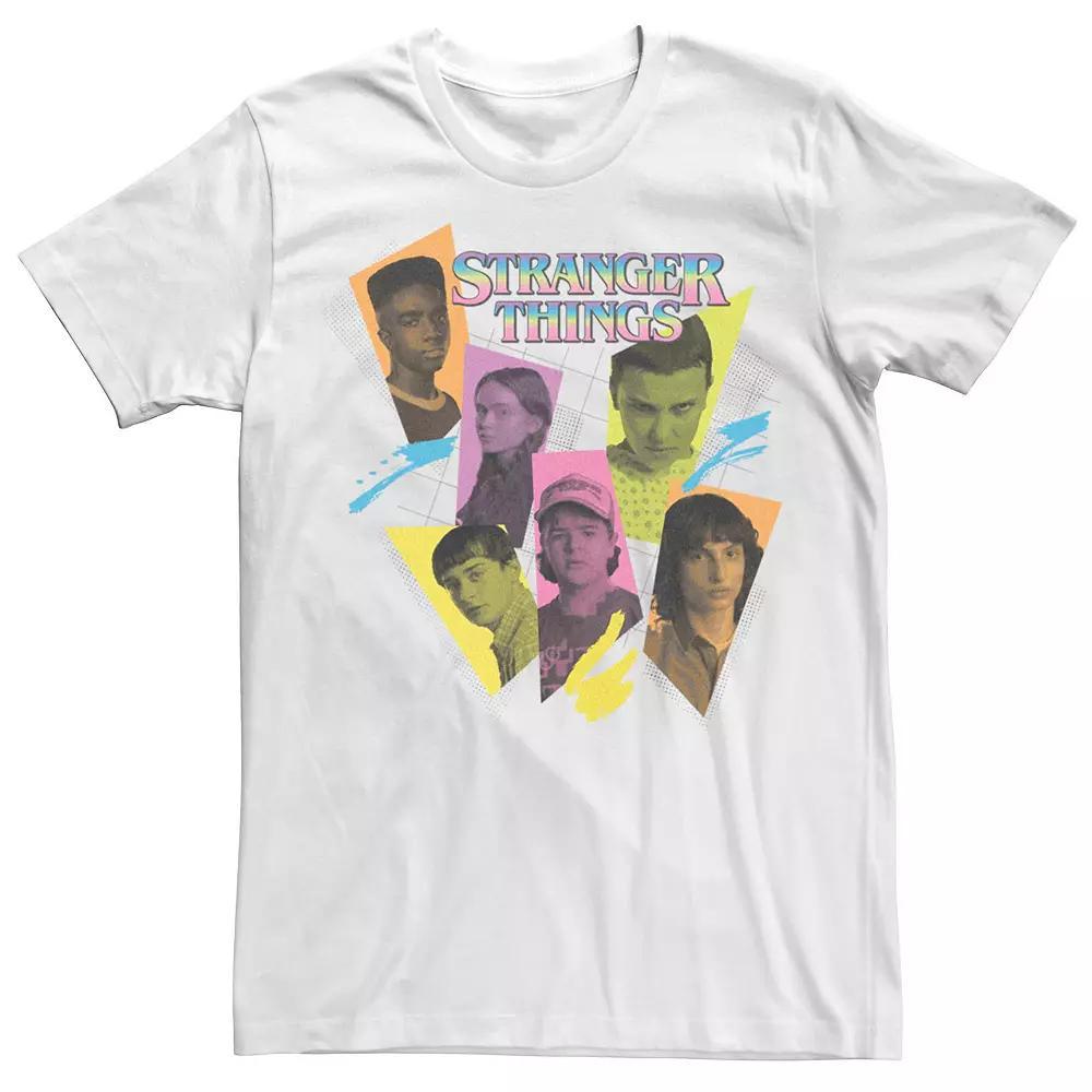 Men's Netflix Stranger Things Eleven, Lucas, Dustin, Max, Will, Mike Tee, Size: Small, White Product Image