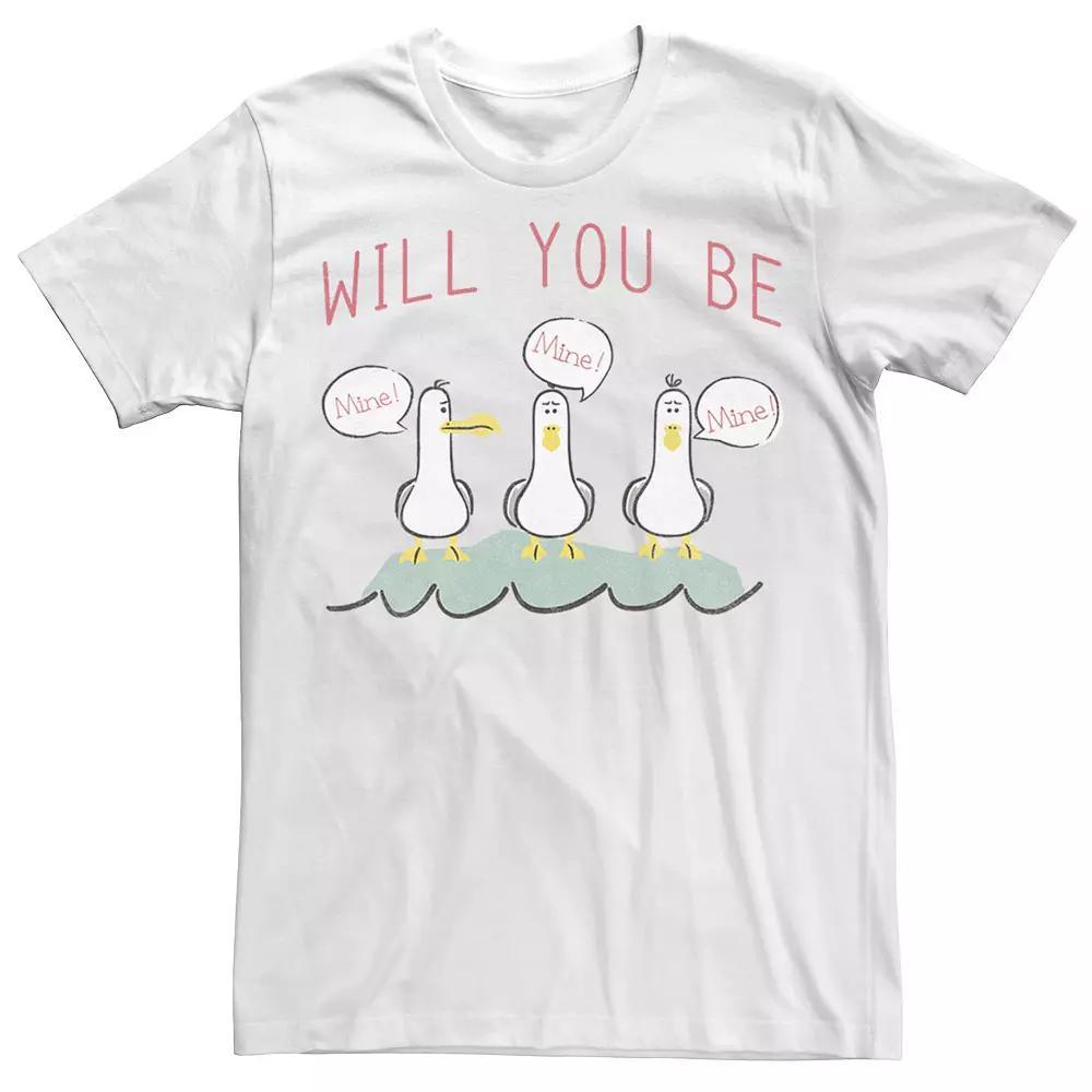 Disney / Pixar's Finding Nemo Men's Valentine's Day Seagulls Be Mine Tee, Size: XL, White Product Image