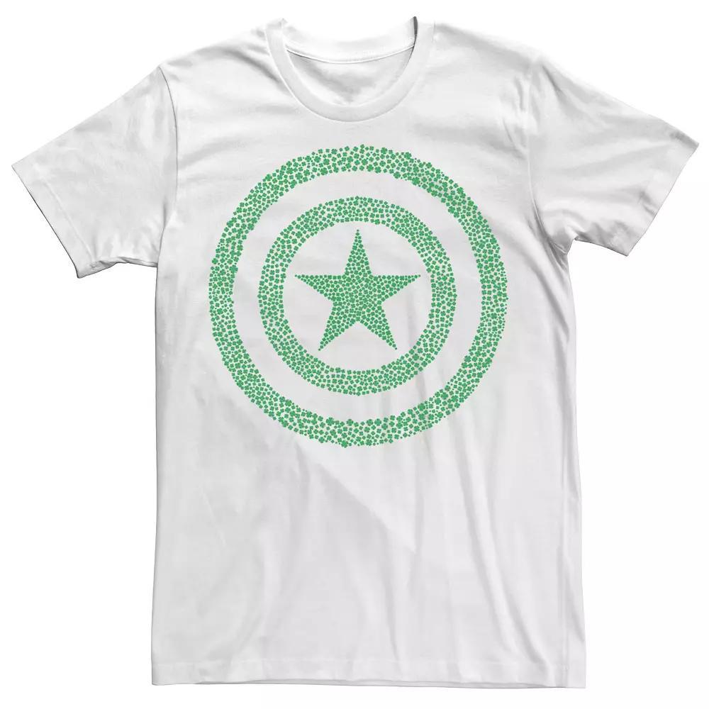 Men's Marvel Captain America St. Patty's Build Up Fill Tee, Size: XXL, White Product Image