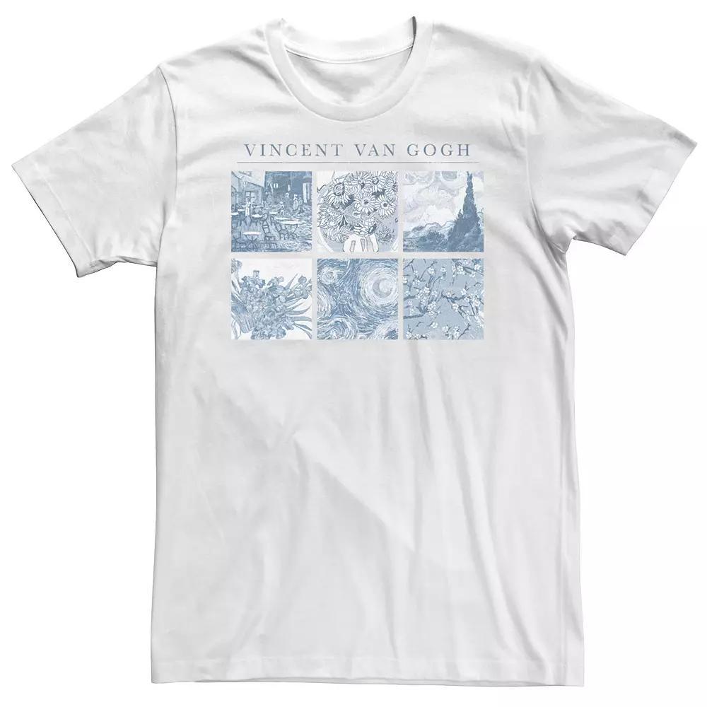 Big & Tall Trendy Vincent Van Gogh Blue Panels Graphic Tee, Men's, Size: 4XL, White Product Image