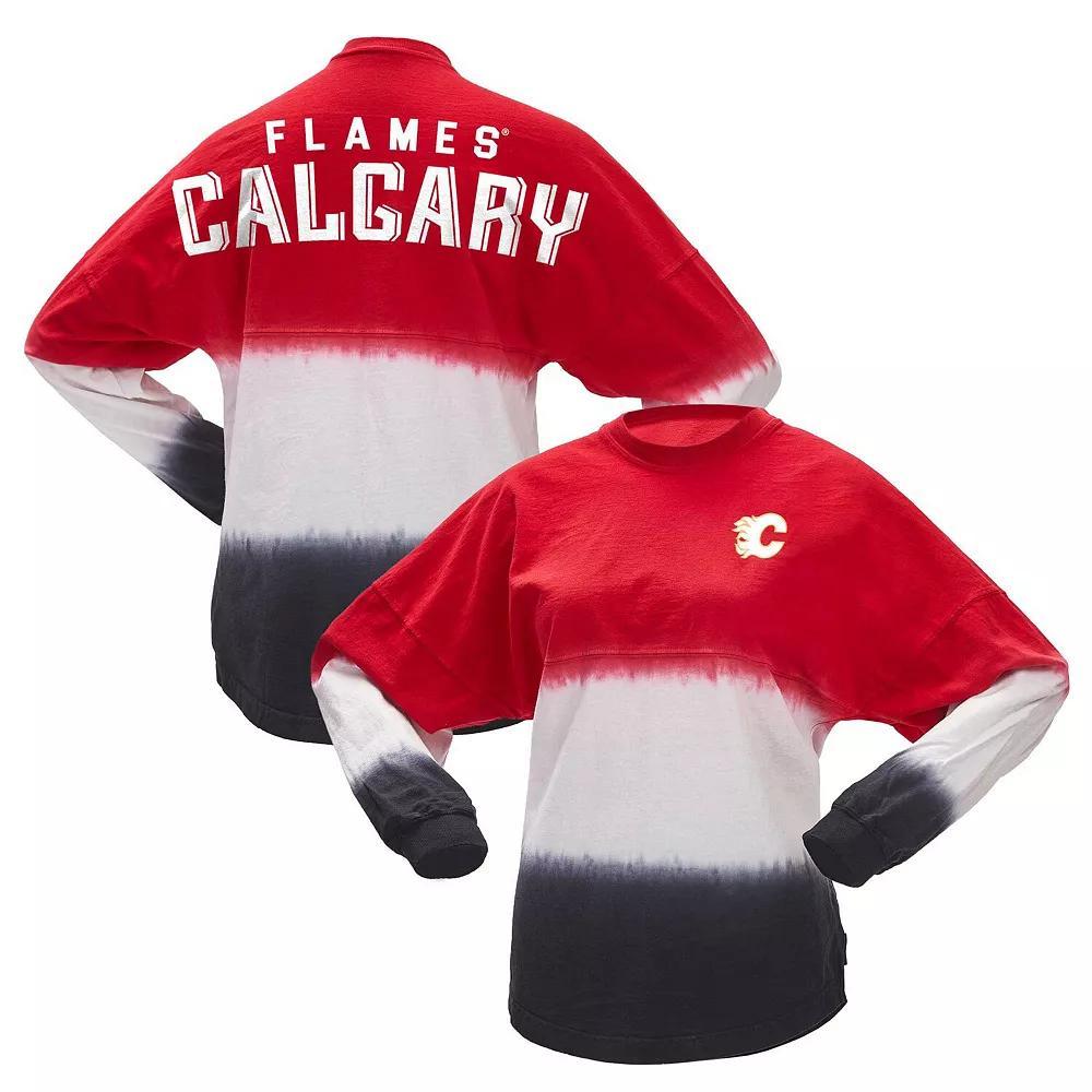 Women's Fanatics Branded Red/Black Calgary Flames Ombre Long Sleeve T-Shirt, Size: Large, Flm Red Product Image