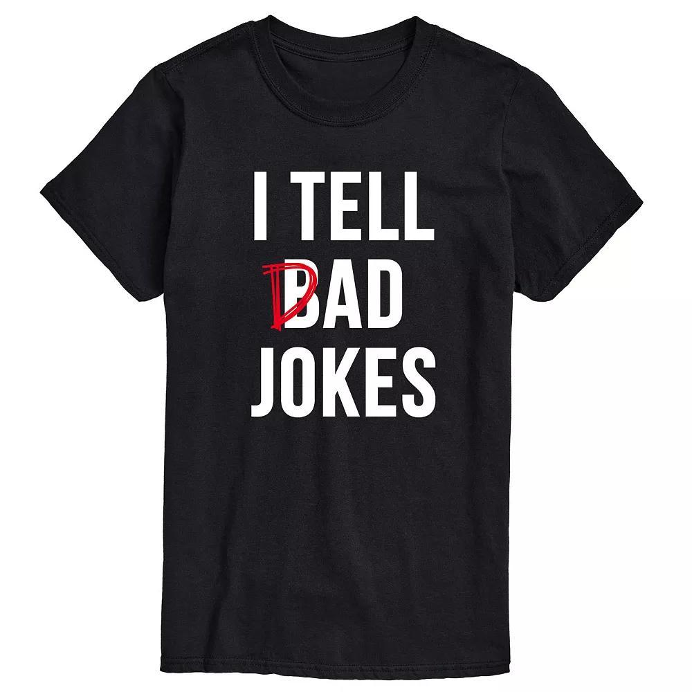 Big & Tall I Tell Bad Dad" Jokes Graphic Tee, Men's, Size: XXL Tall, Black Product Image