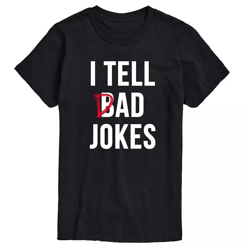 Big & Tall I Tell Bad Dad" Jokes Graphic Tee, Men's, Size: XXL Tall, Black Product Image