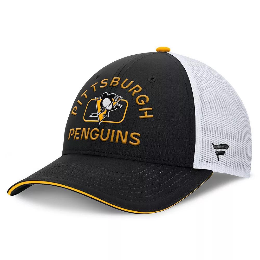 Mens Fanatics /White Pittsburgh Penguins Authentic Pro Rink Trucker Hat Product Image