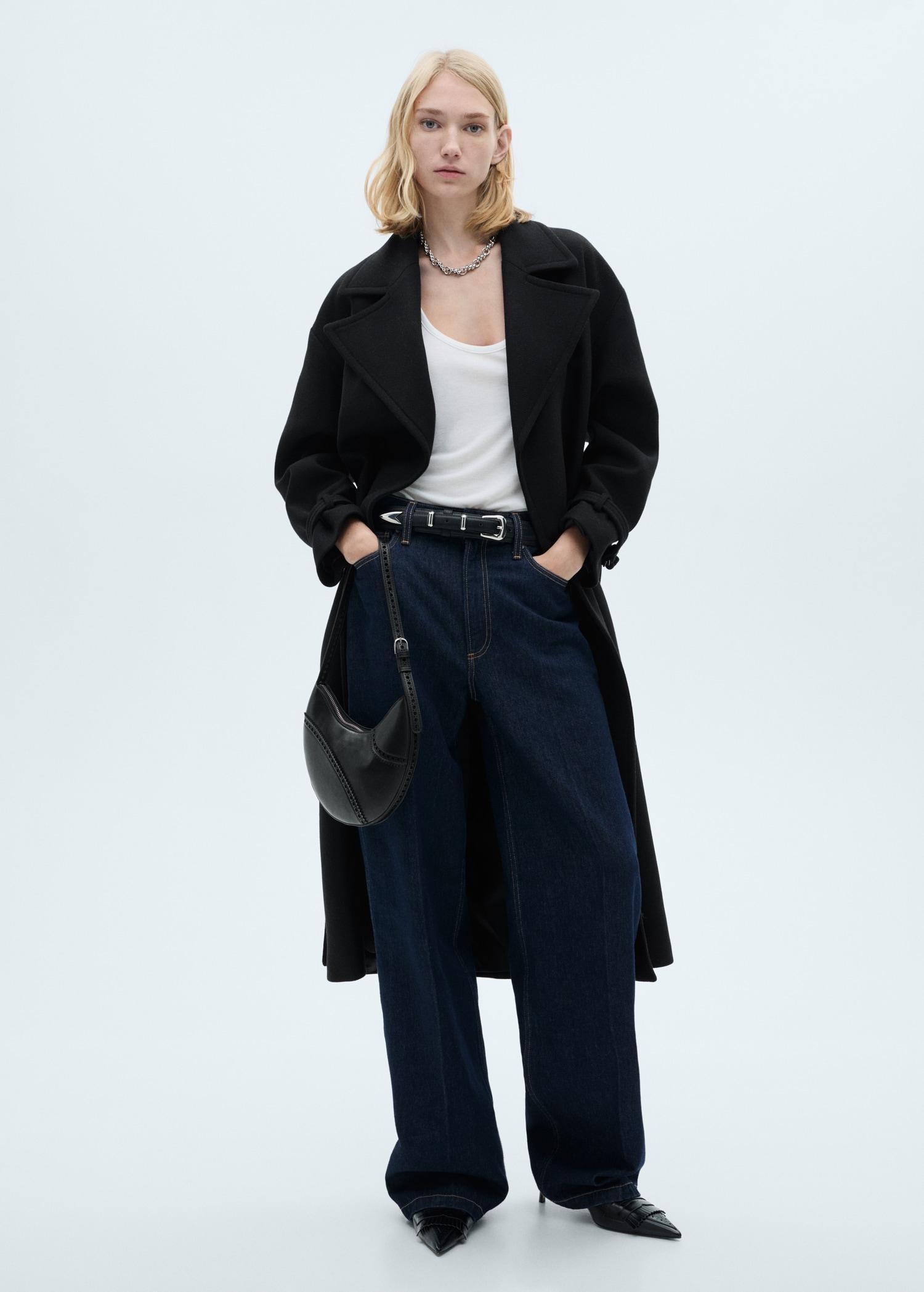 Maxi lapel Manteco wool coat - Women | MANGO USA Product Image