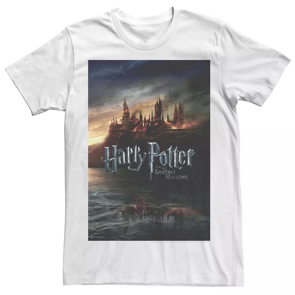 Big & Tall Harry Potter And The Deathly Hallows Hogwarts Poster Tee, Men's, Size: 5XL, White Product Image