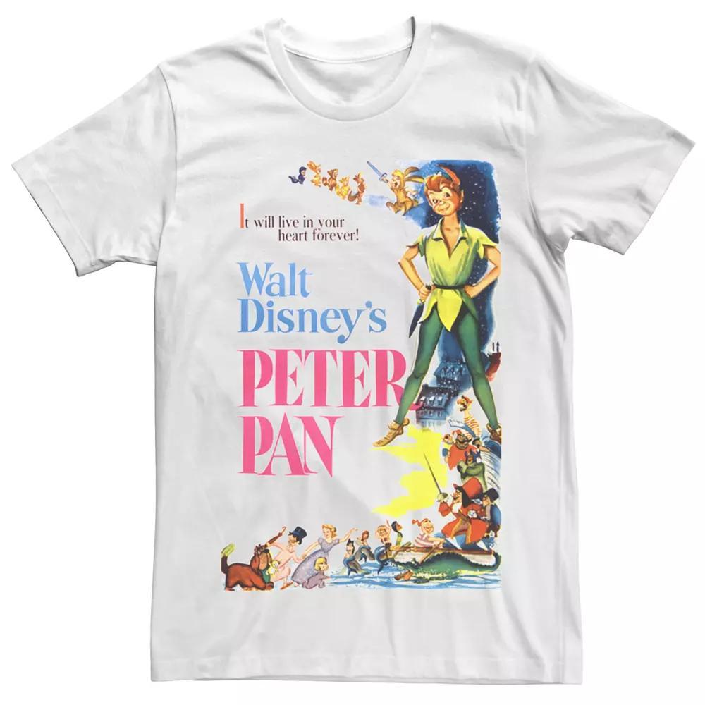 Disney's Peter Pan Retro Movie Poster Men's Tee, Size: XXL, White Product Image