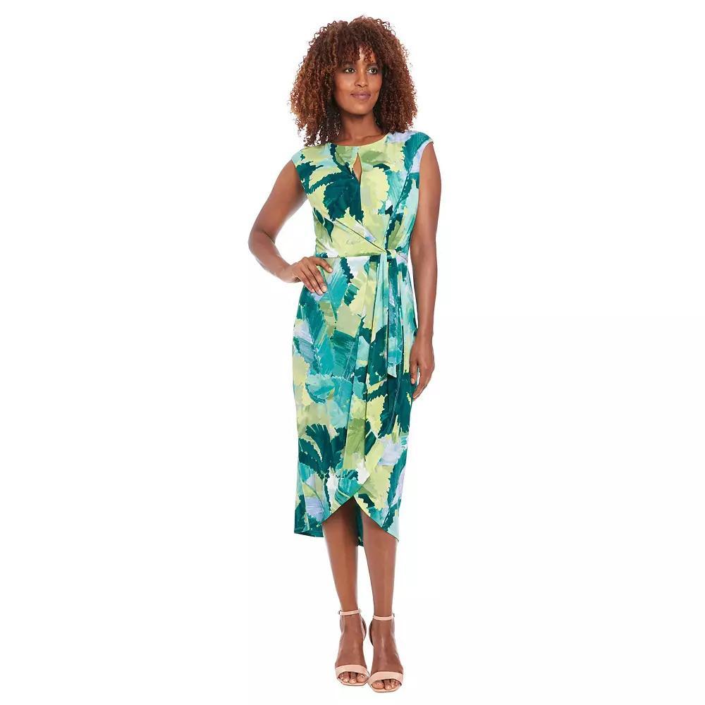 Women's London Times Tulip Hem Midi Dress, Size: 14, Blue Green Product Image