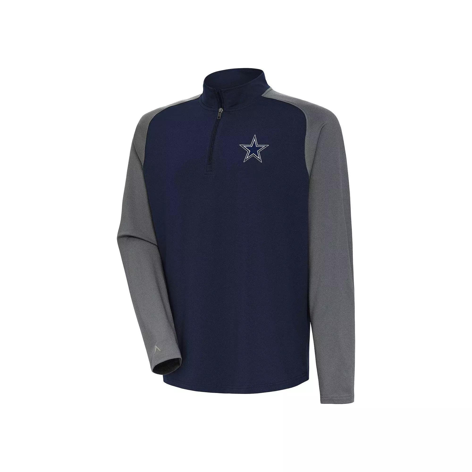 Men's Antigua Navy Dallas Cowboys Dauntless Raglan Quarter-Zip Jacket, Size: 3XL, Blue Product Image