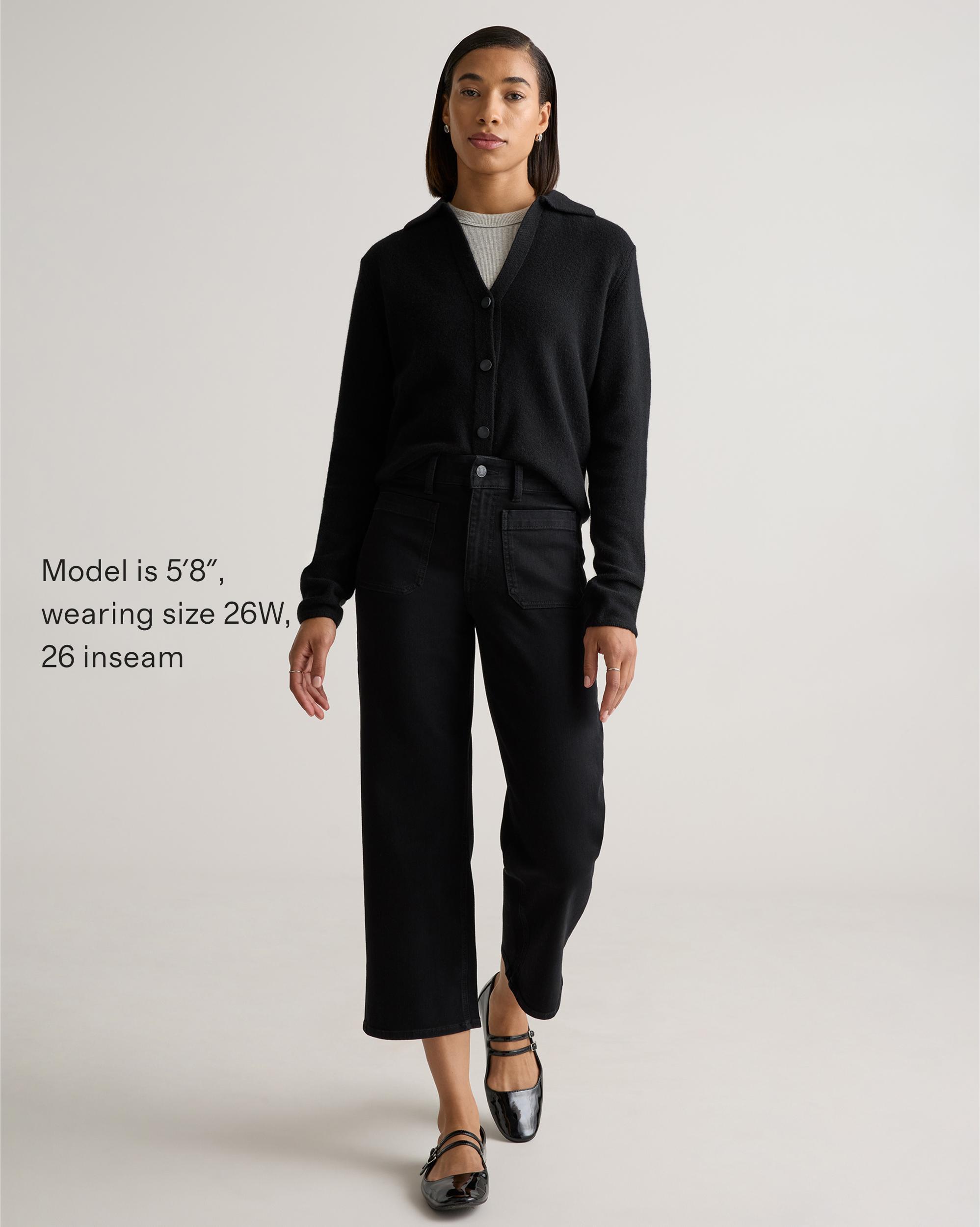 Quince | Women's Bella Stretch Patch Pocket Wide Leg Jeans Organic Cotton Product Image