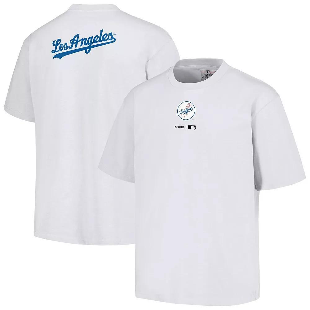 Men's PLEASURES  White Los Angeles Dodgers Mascot T-Shirt, Size: 2XL Product Image