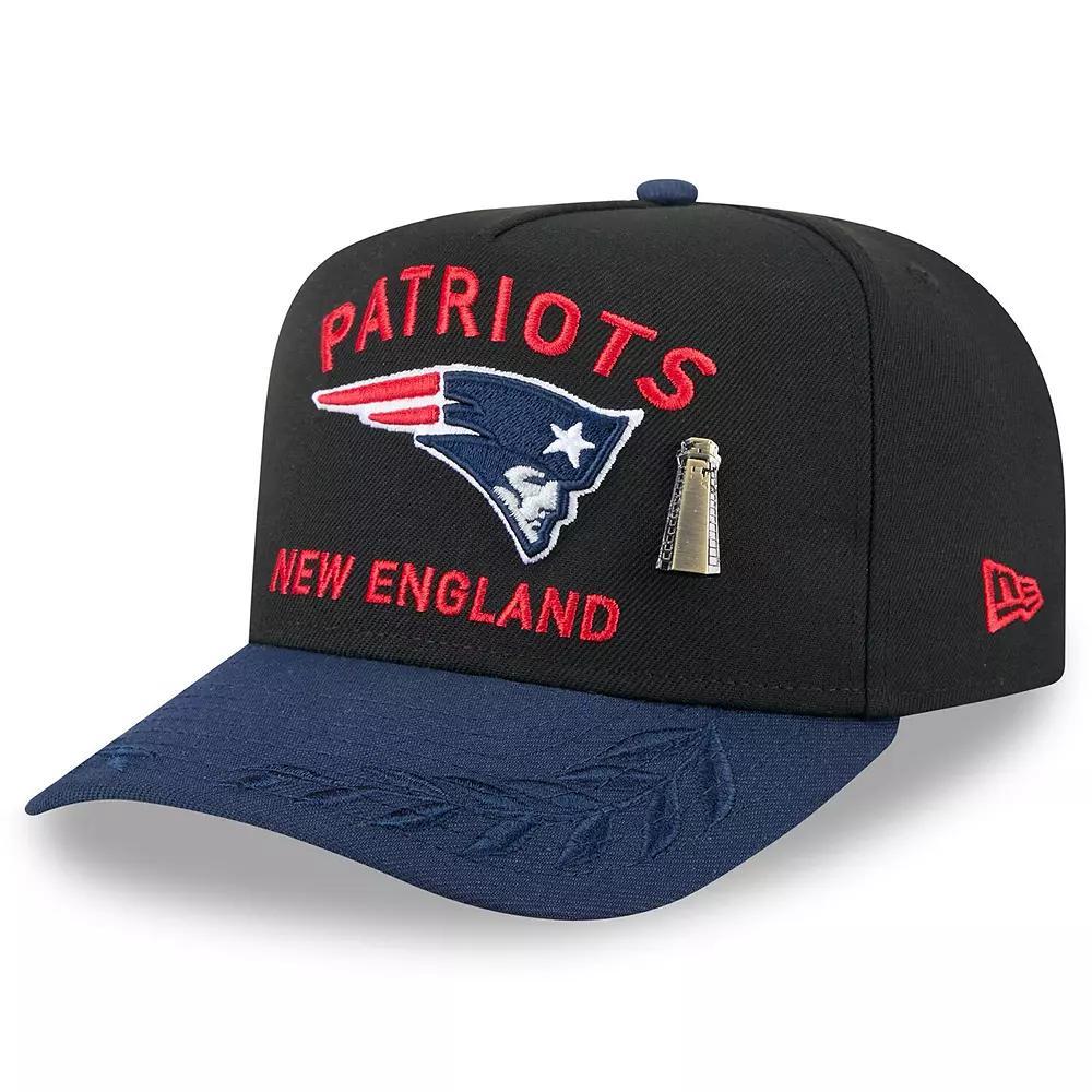 Men's New Era Black/Navy New England Patriots 2025 NFL Draft On Stage A-Frame 59FIFTY Fitted Hat, Size: 7 3/4 Product Image