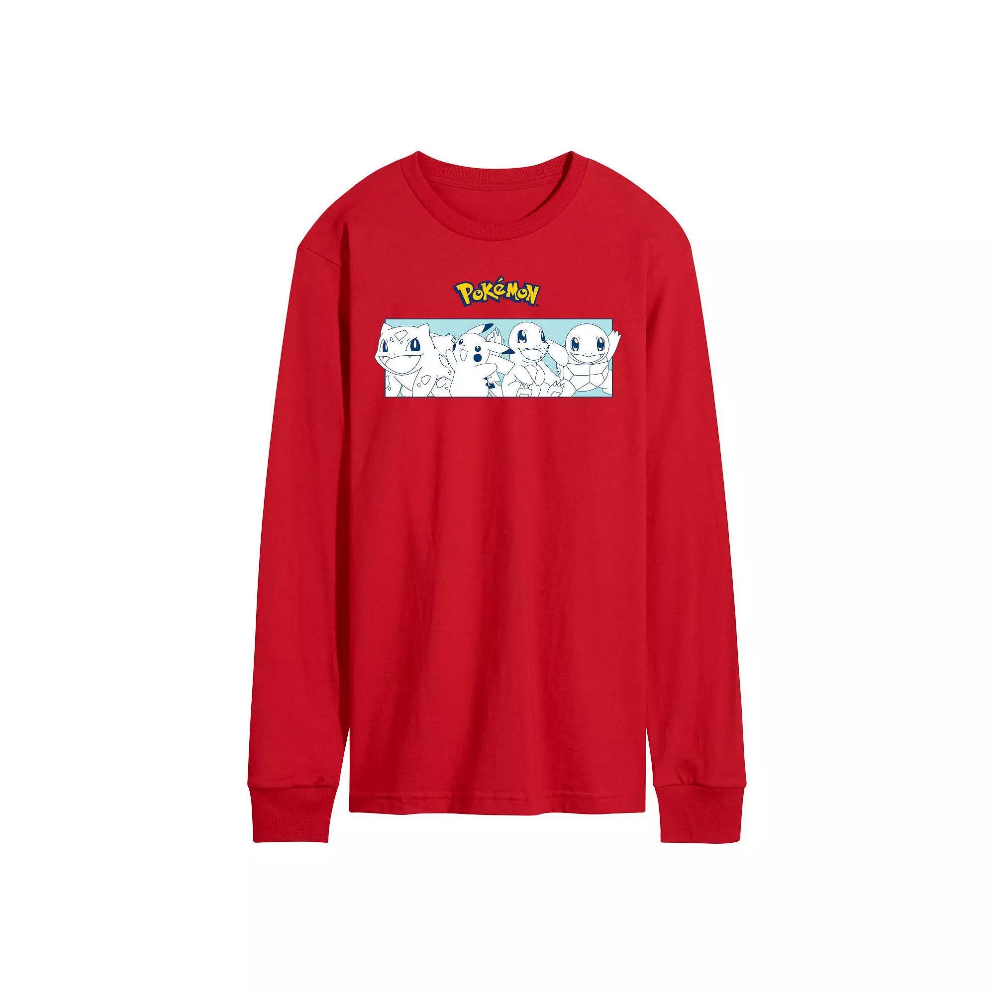 Men's Pokemon Starters Long Sleeve Graphic Tee, Size: XL, Red Product Image