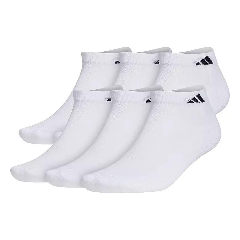 Big & Tall adidas 6-pack Athletic Cushioned Low Cut Socks, Men's, Size: 12-15, White Product Image