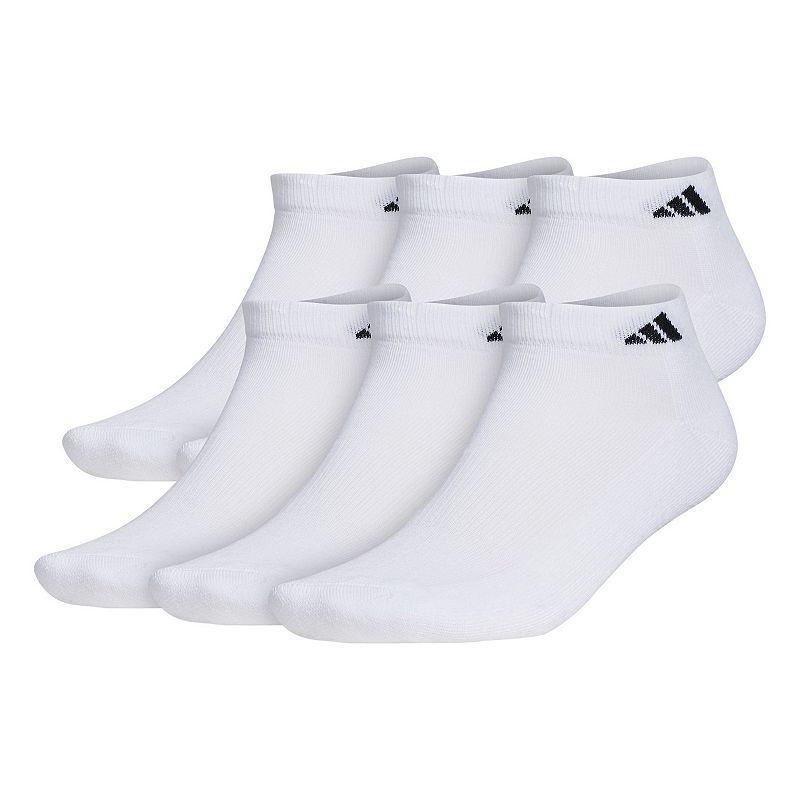 Big & Tall adidas 6-pack Athletic Cushioned Low Cut Socks, Men's, Size: 12-15, White Product Image