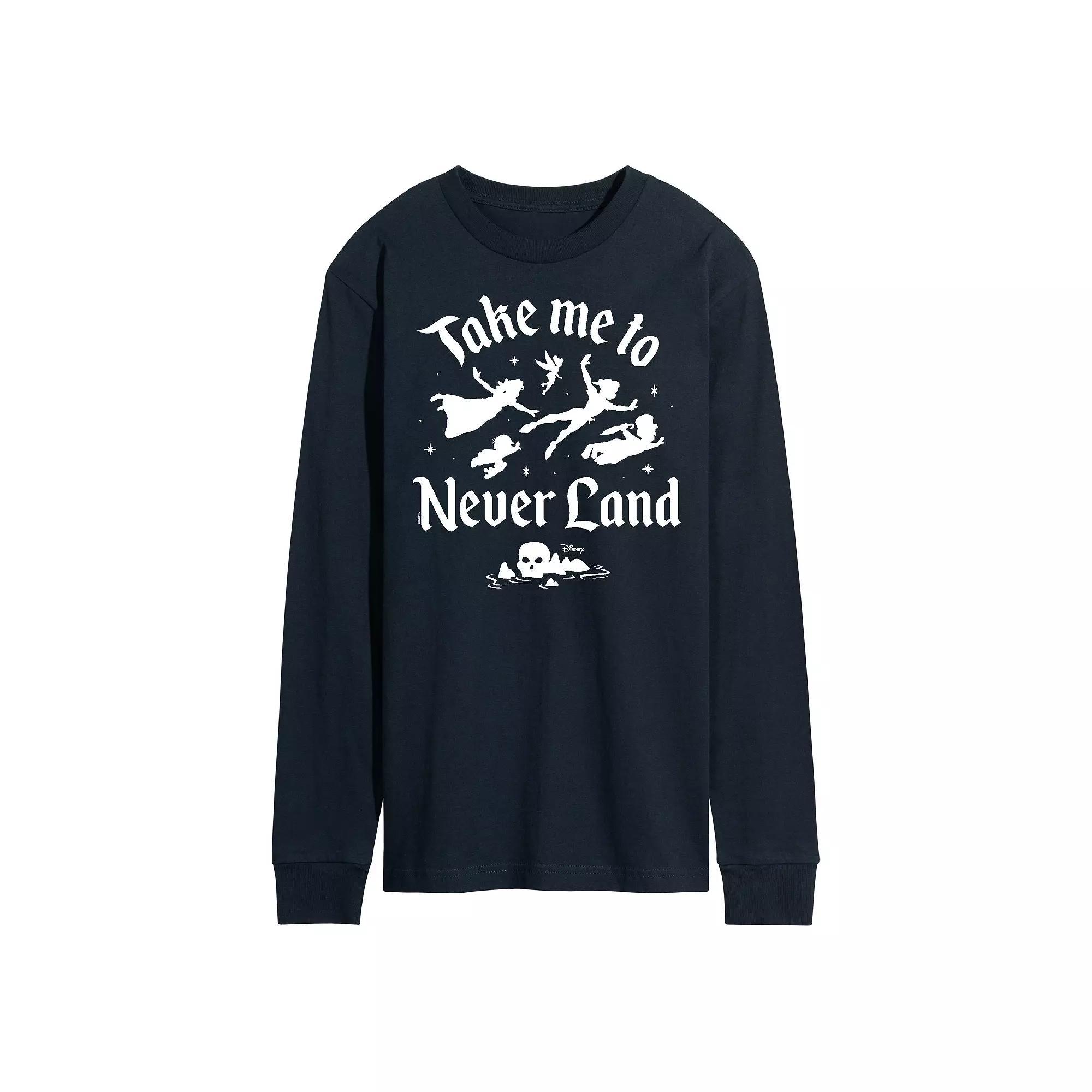 Disneys Peter Pan Mens Never Land Long Sleeve Blue Product Image