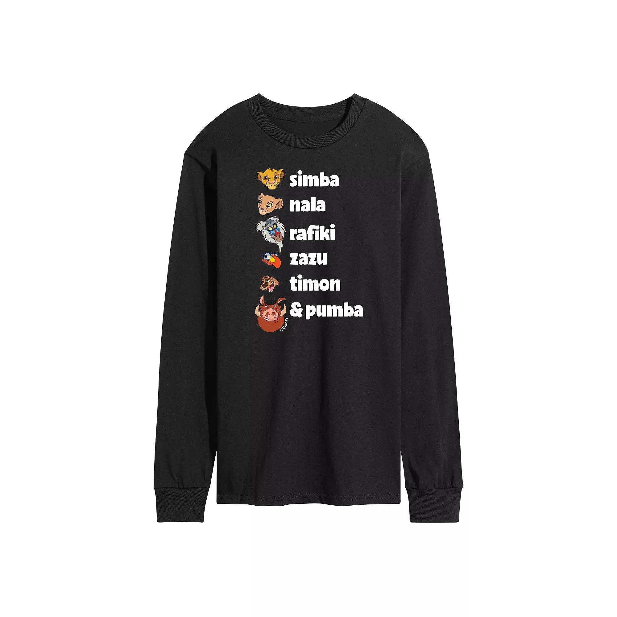 Disneys The Lion King Mens Character List Long Sleeve Graphic Tee Product Image