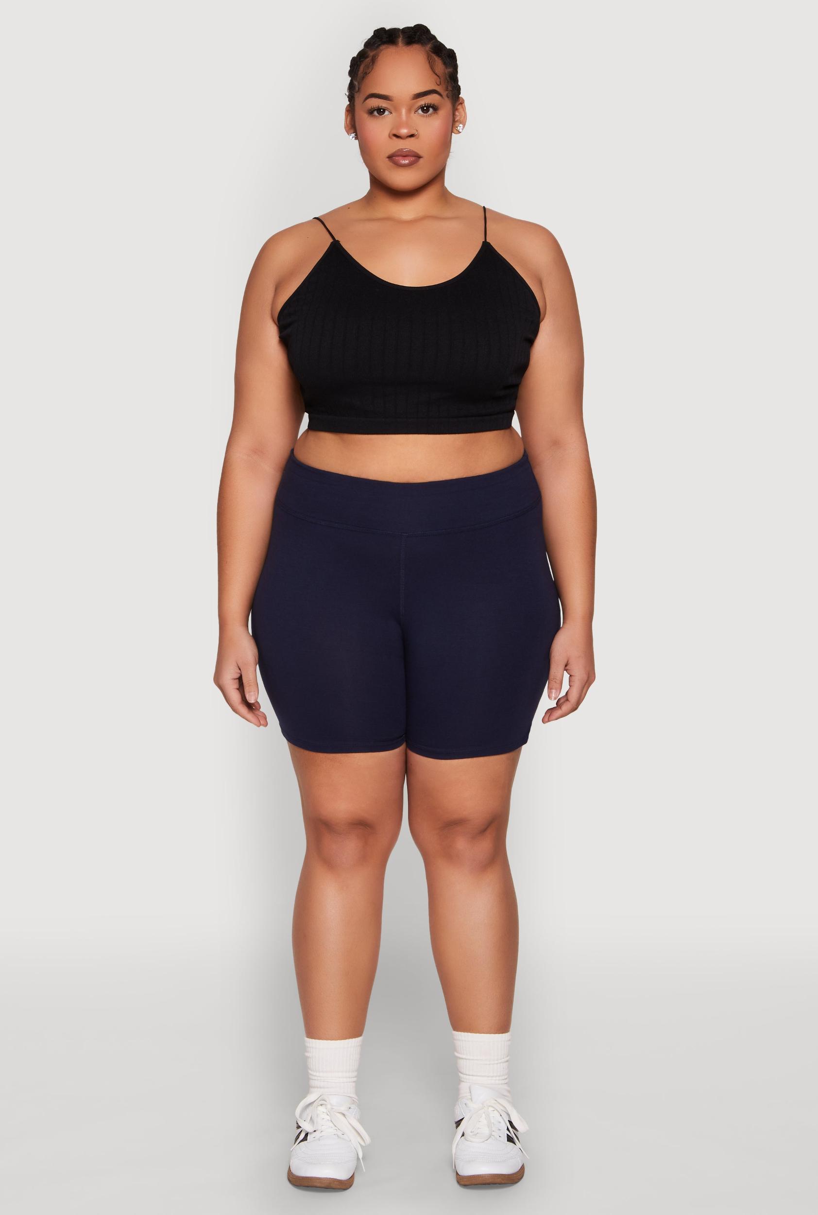 Womens Plus Size High Waist Bike Shorts Product Image
