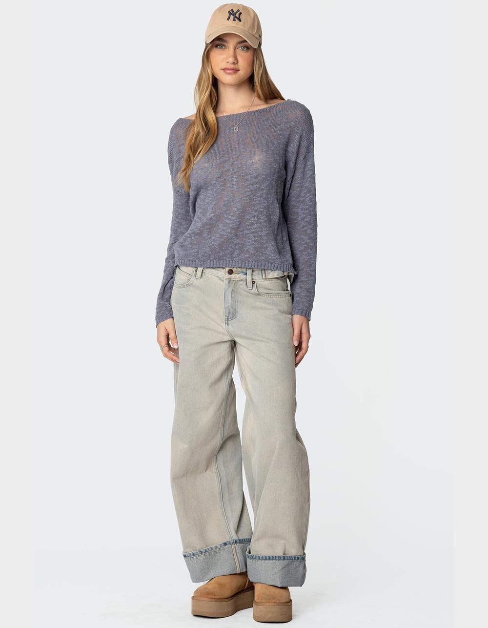 EDIKTED Bri Oversized Boat Neck Sweater Product Image
