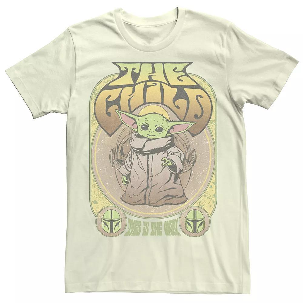 Men's Star Wars: The Mandalorian The Child This Is The Way Grogu Retro Tee, Size: Medium, Natural Product Image
