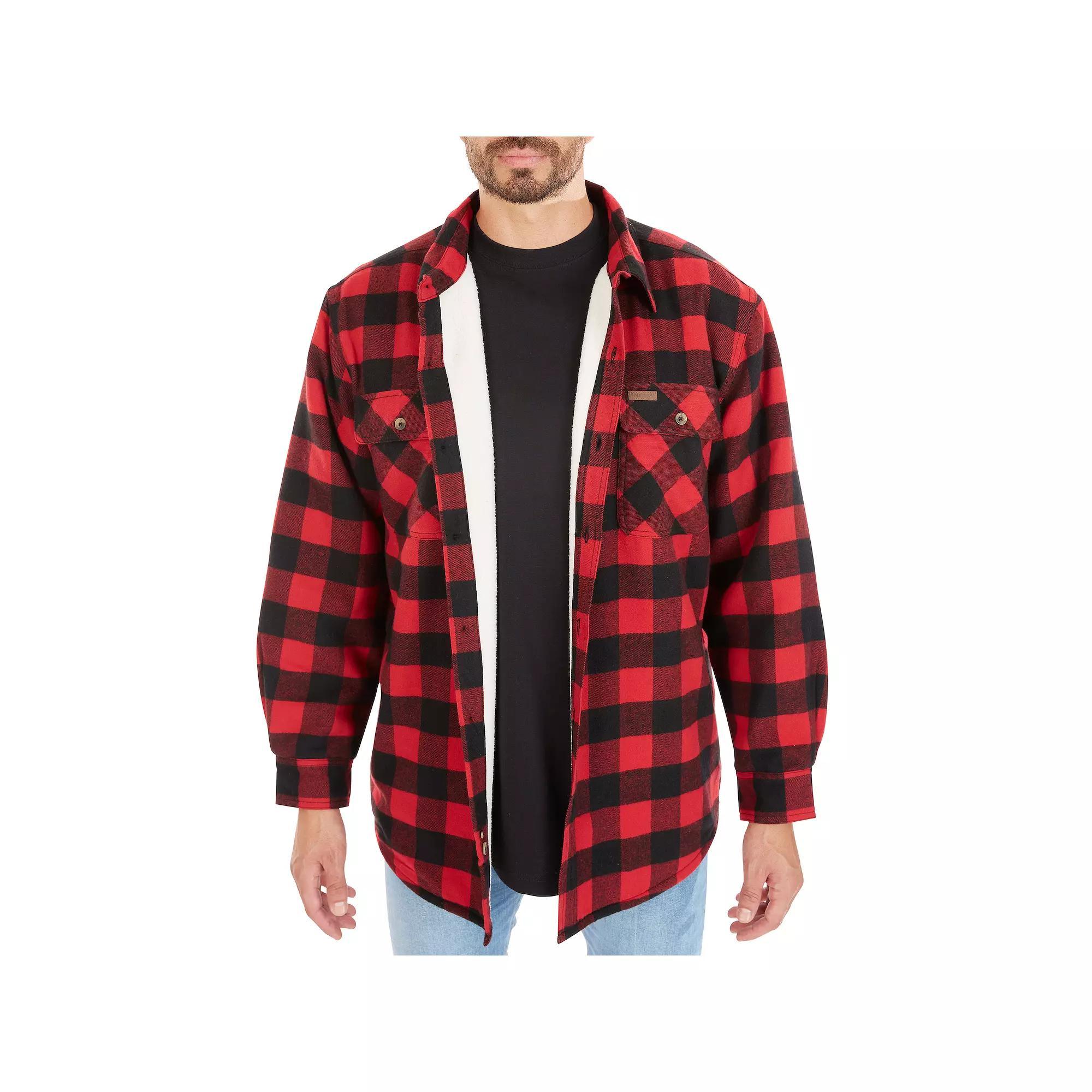 Mens Smiths Workwear Plaid Sherpa-Lined Cotton Flannel Shirt Jacket Product Image