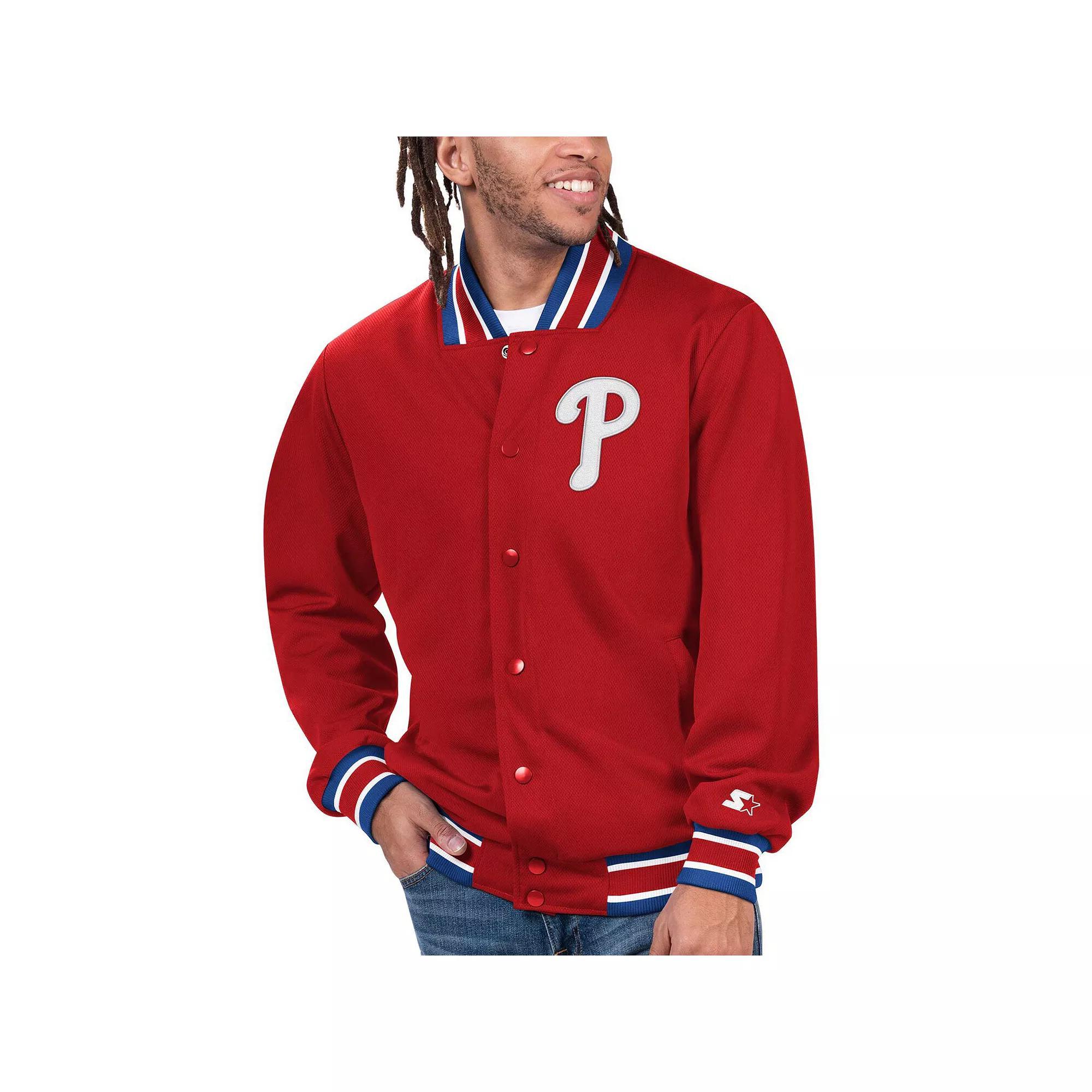 Men's Starter Royal Houston Astros Secret Weapon Satin Full-Snap Jacket, Size: XL, Blue Product Image