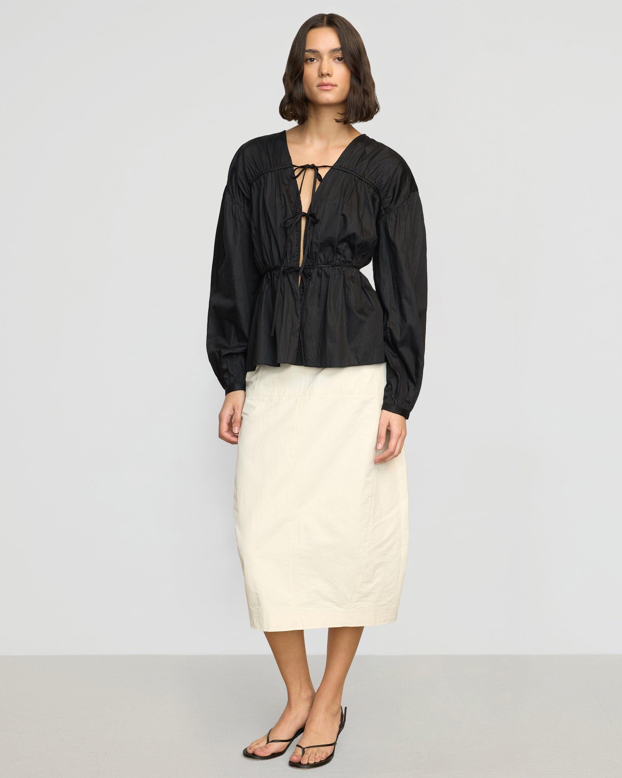 Jarmaine Back-Slit Barrel Skirt Product Image
