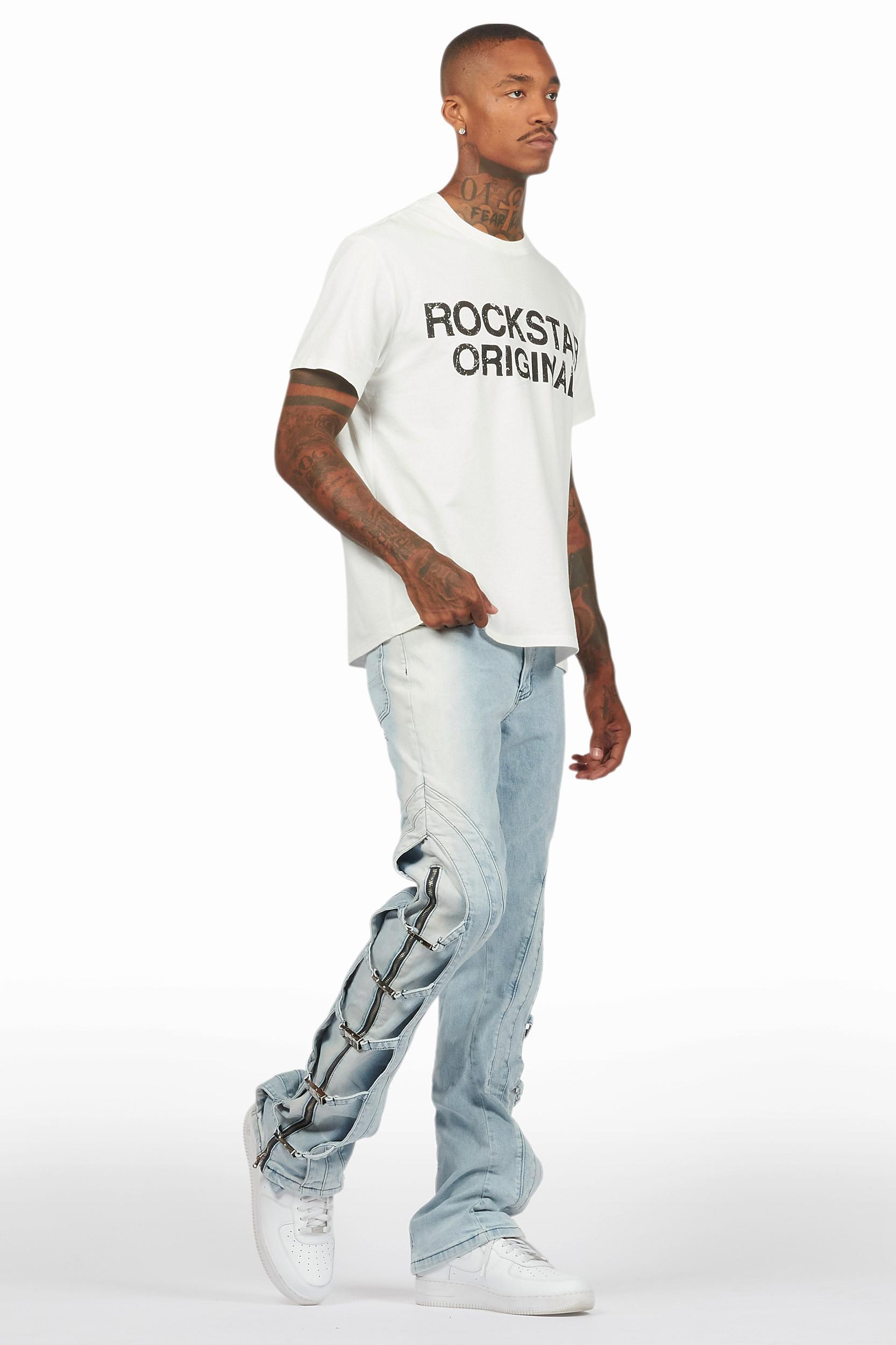 Attila Light Blue Stacked Flare Jean Male Product Image