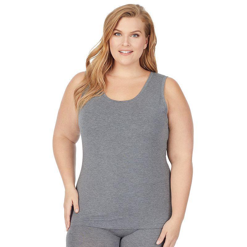 Plus Size Cuddl Duds® Soft Wear with Stretch Reversible Tank Top, Women's, Size: 2XL, Grey Heather Product Image