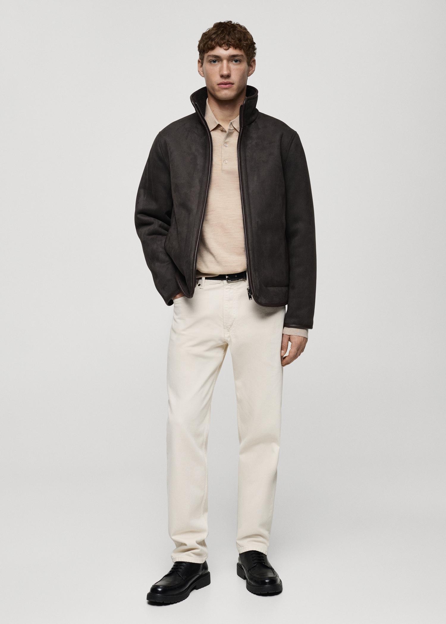 100% merino wool polo sweater - Men | MANGO USA Product Image