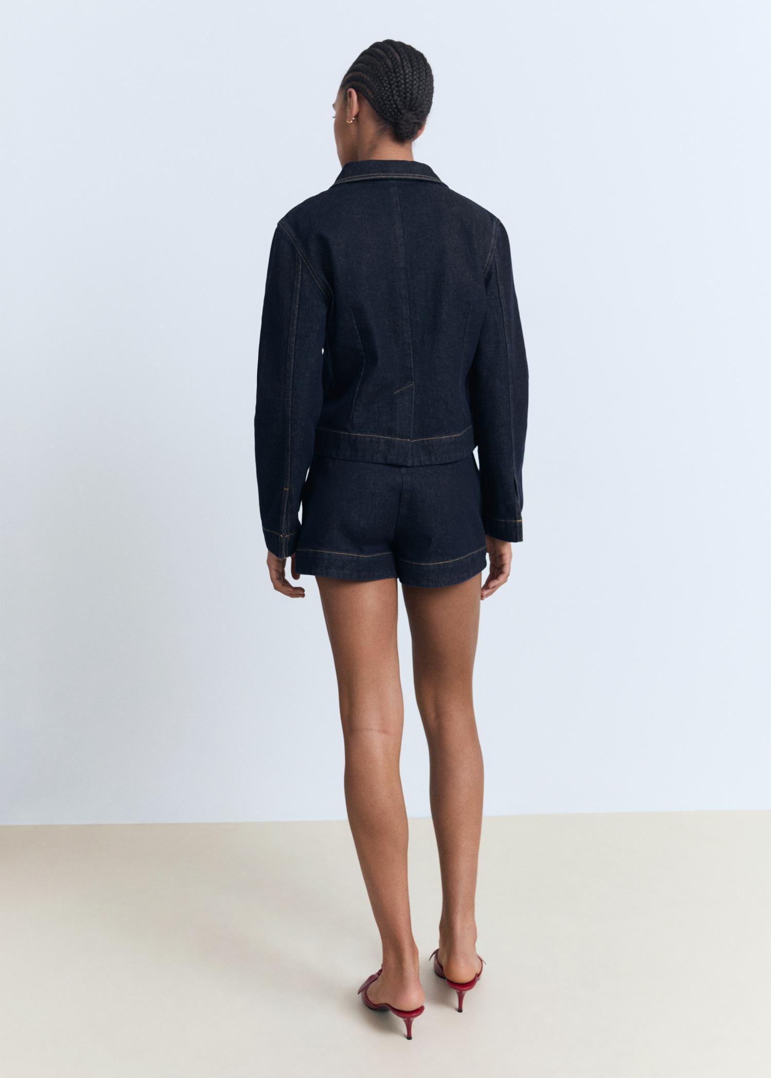 High-waisted denim shorts with pockets - Women | MANGO USA Product Image