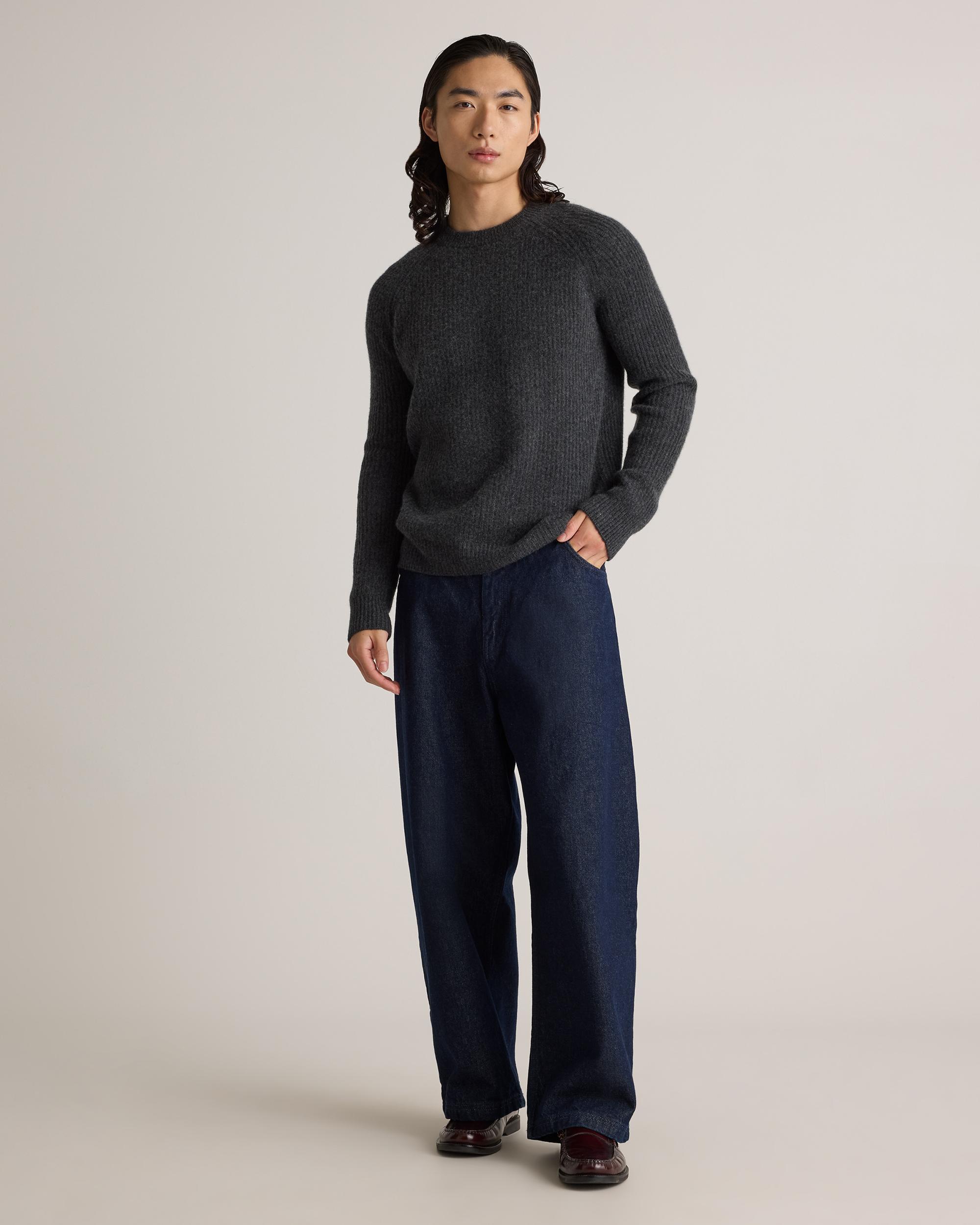Quince | Men's Mongolian Cashmere Fisherman Crewneck Sweater Product Image