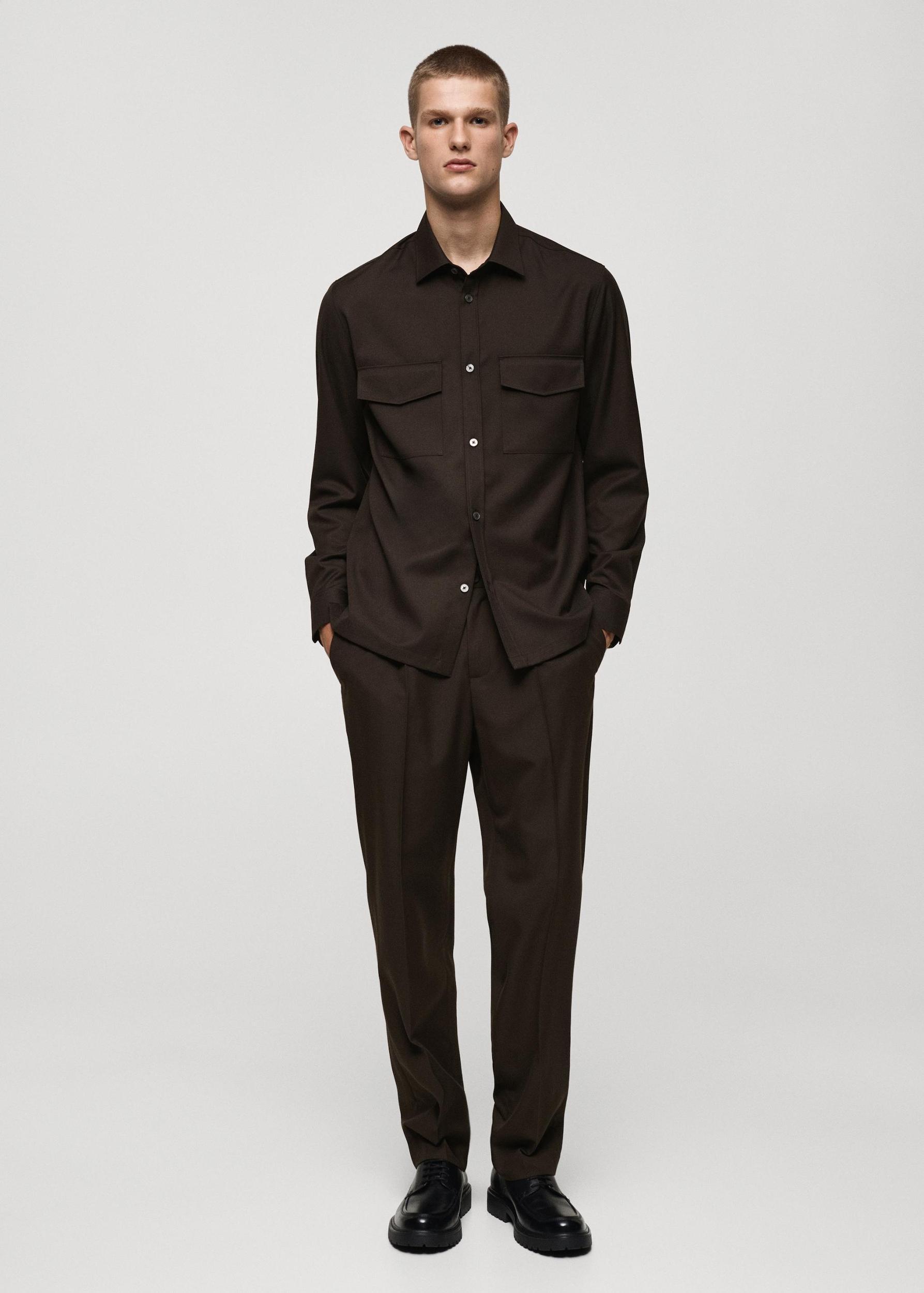 Regular-fit pleated pants - Men | MANGO USA Product Image