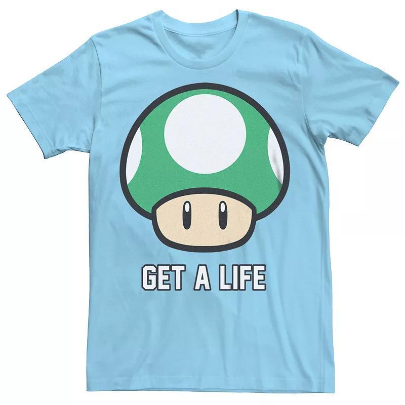 Men's Super Mario Bros 1-UP Mushroom Get a Life Graphic Tee, Size: XXL, White Product Image