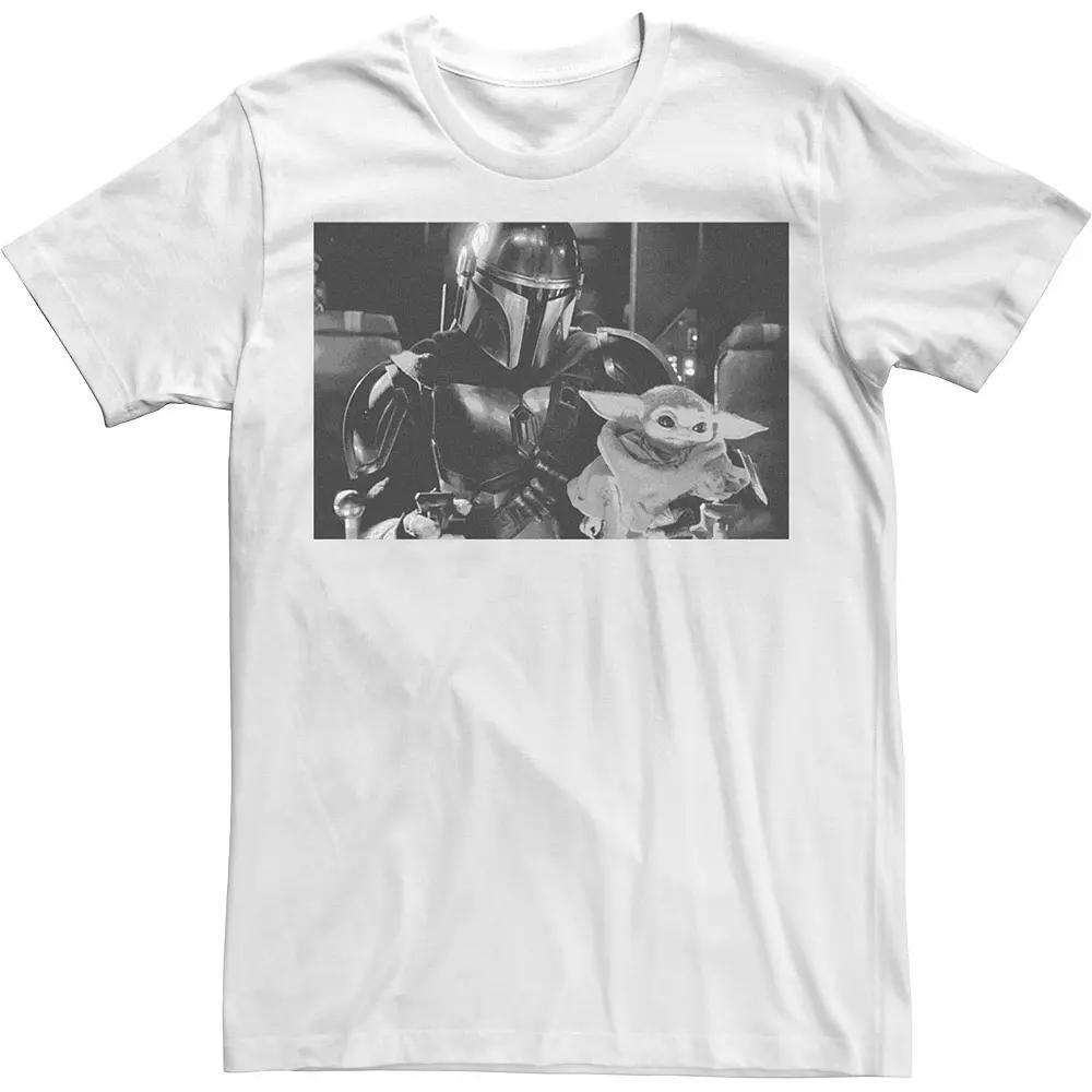 Men's Star Wars The Mandalorian & The Child Black & White Portrait Tee, Size: XL Product Image