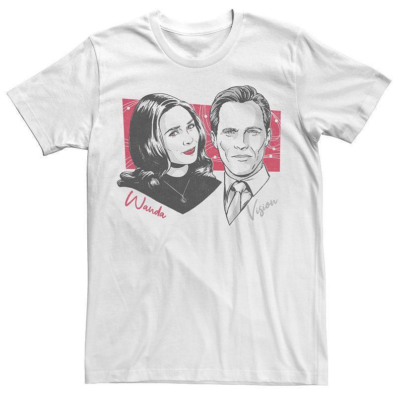 Men's Marvel WandaVision Wanda & Vision Retro Portrait Tee, Size: Large, White Product Image